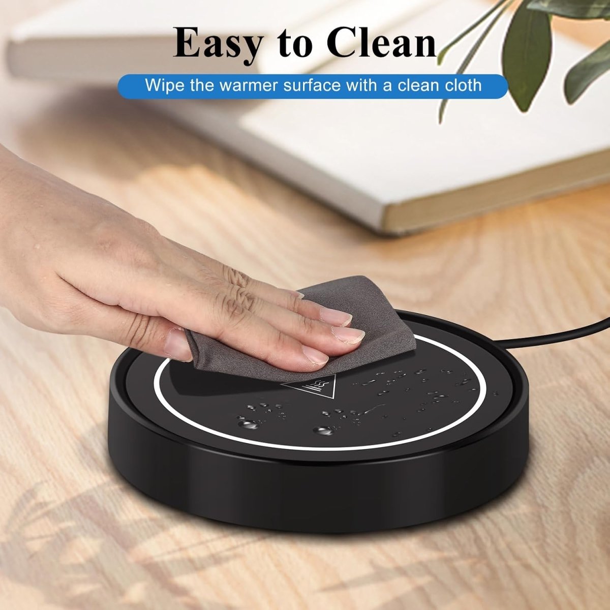Coffee Mug Warmer, Electric Beverage Warmers for Office Home Desk Use, Smart Cup Warmer Thermostat Coaster for Hot Coffee Tea Espresso Milk Candle Wax with Gravity Switch Auto On/Off 135F - COKAFEGO