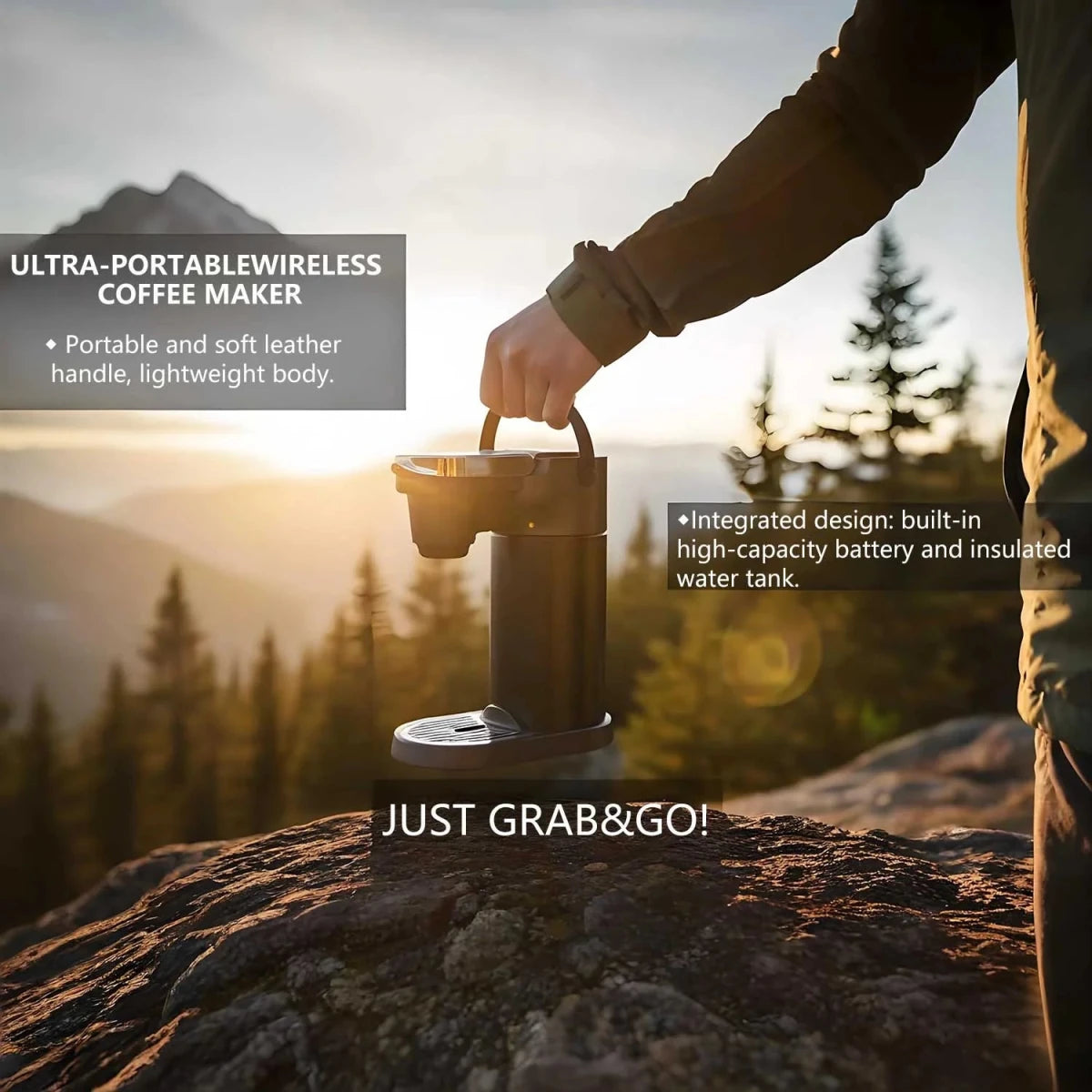 Coming soon...COKAFEGO® Portable Wireless Smart Americano Coffee Maker | 60oz Thermal Reservoir | K - Cup® & Ground Coffee Compatible | For Camping, RV & Outdoor - COKAFEGO