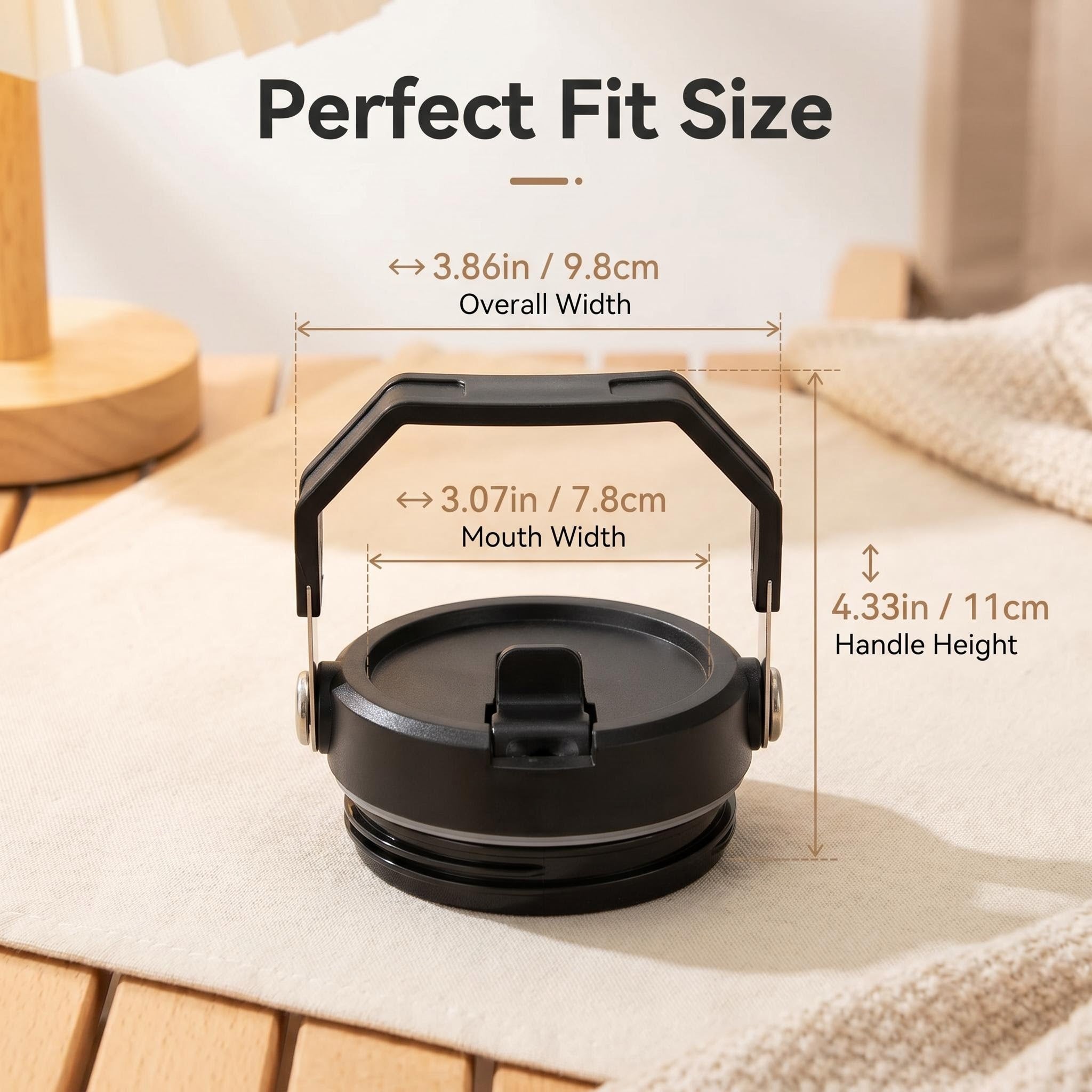 COKAFEGO Straw Lid Compatible with CF01 Water Jug, SUS 304 Stainless Steel Spill Proof Replacement Lid with Handle BPA Free for Outdoor Camping Gym Commute Travel