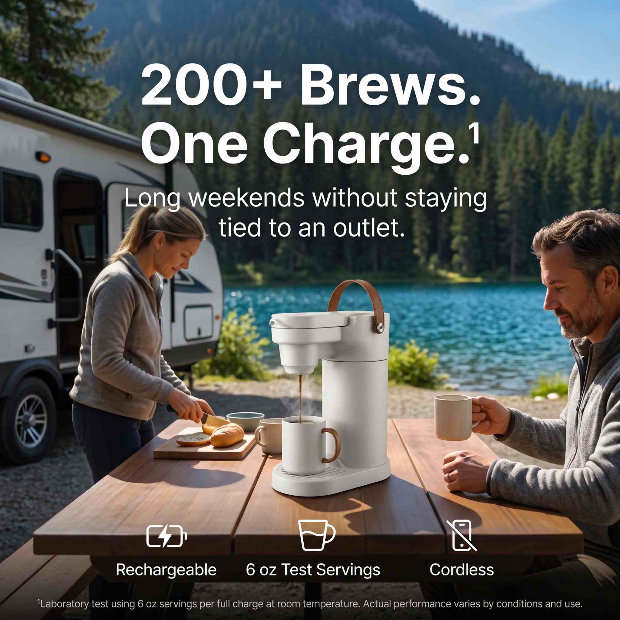 The new product is not yet available for sale.-COKAFEGO® THE WORLD'S FIRST  WIRELESS AMERICANO COFFEE STATION. GIFT. | 60oz Thermal Reservoir | K-Cup® & Ground Coffee Compatible | For Camping, RV & Outdoor