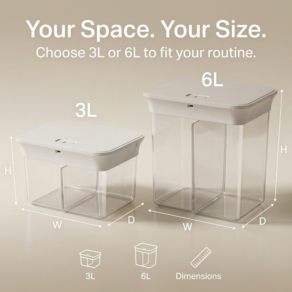COKAFEGO Smart Vacuum Food Storage Container, 3L&6L, Clear