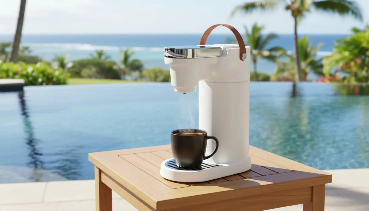 Coming soon...COKAFEGO® Portable Wireless Smart Americano Coffee Maker | 60oz Thermal Reservoir | K - Cup® & Ground Coffee Compatible | For Camping, RV & Outdoor - COKAFEGO
