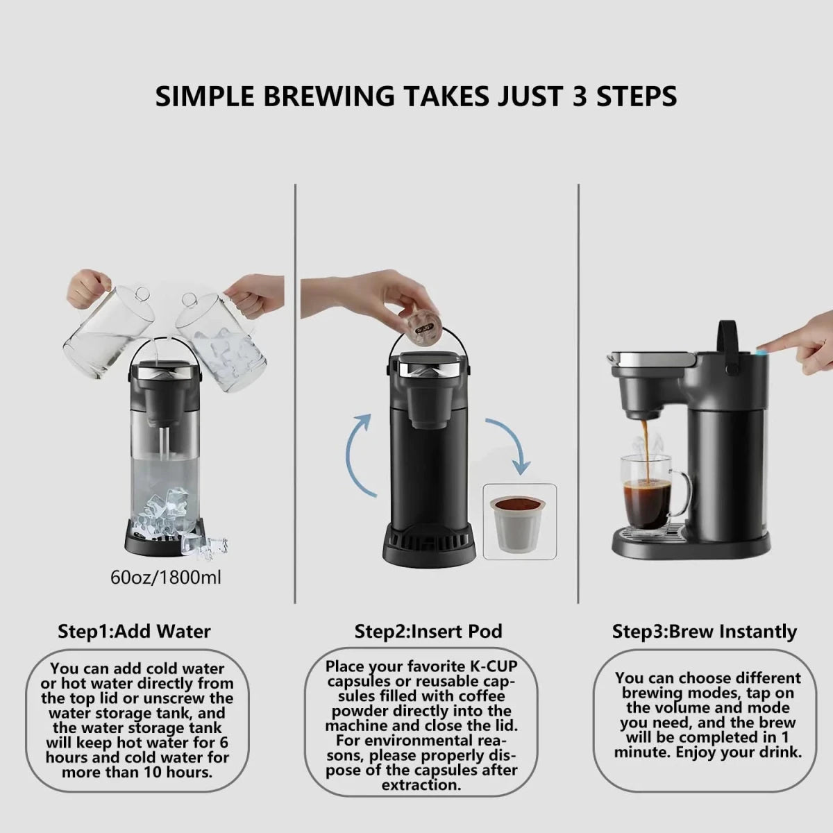 Coming soon...COKAFEGO® Portable Wireless Smart Americano Coffee Maker | 60oz Thermal Reservoir | K - Cup® & Ground Coffee Compatible | For Camping, RV & Outdoor - COKAFEGO
